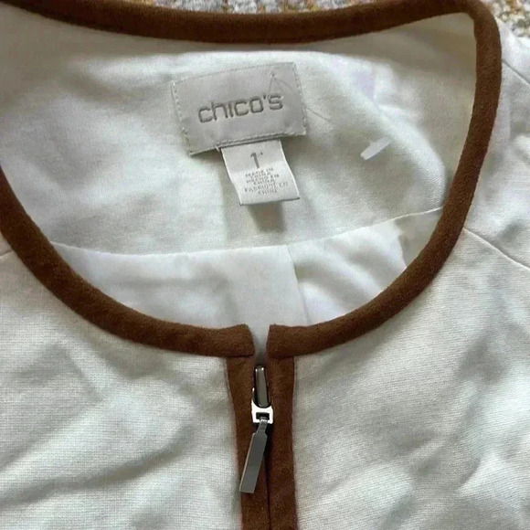 Chicos color block zipper tunic/cardigan L NWOT - Picture 2 of 5